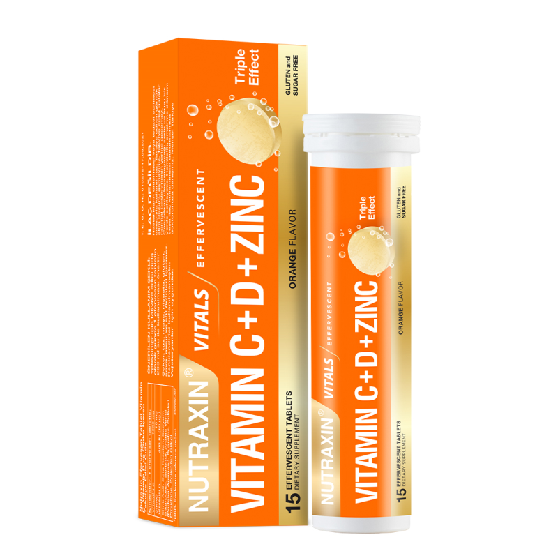 Nutraxin Efervesan Vitamin C-D-Çinko 15 Tb
