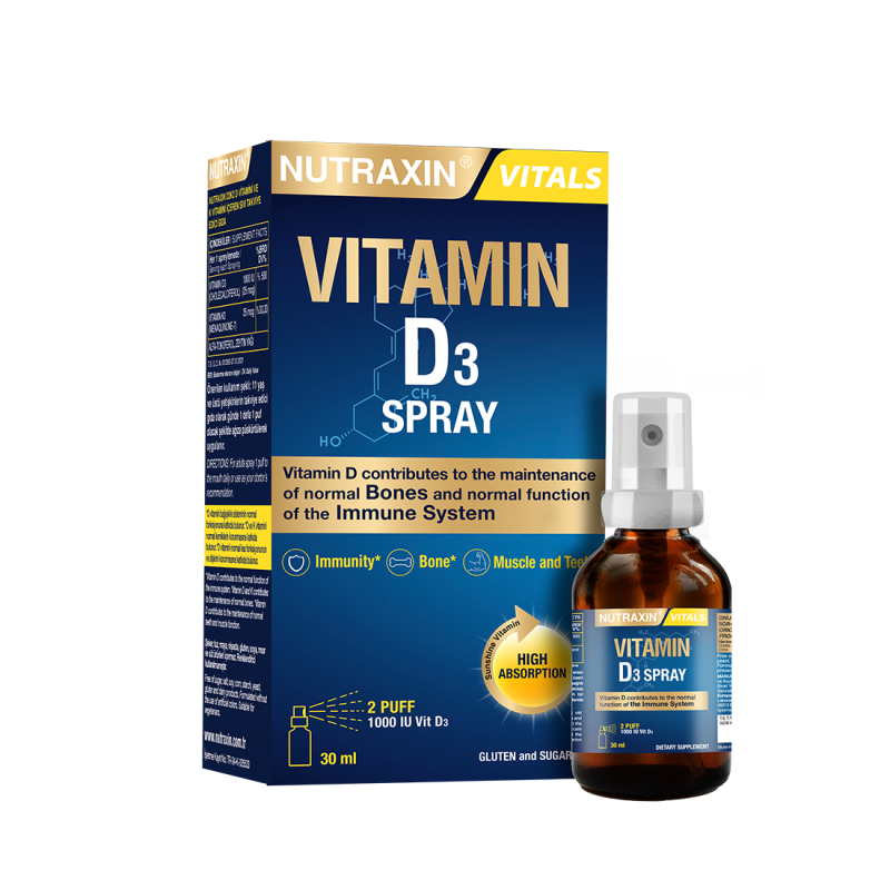 Nutraxin D3 Vitamini Sprey 1000 IU 30 ml