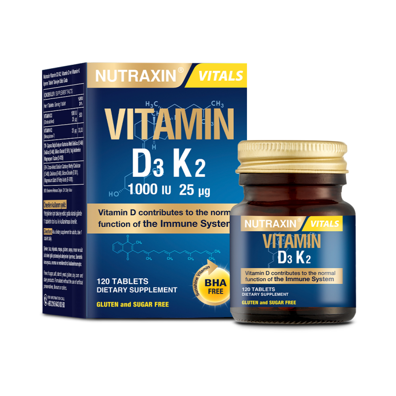 Nutraxin D3K2 Vitamini 120 Tablet
