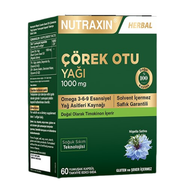 Nutraxin Çörek Otu Yağı 1000 mg 60 Kapsül
