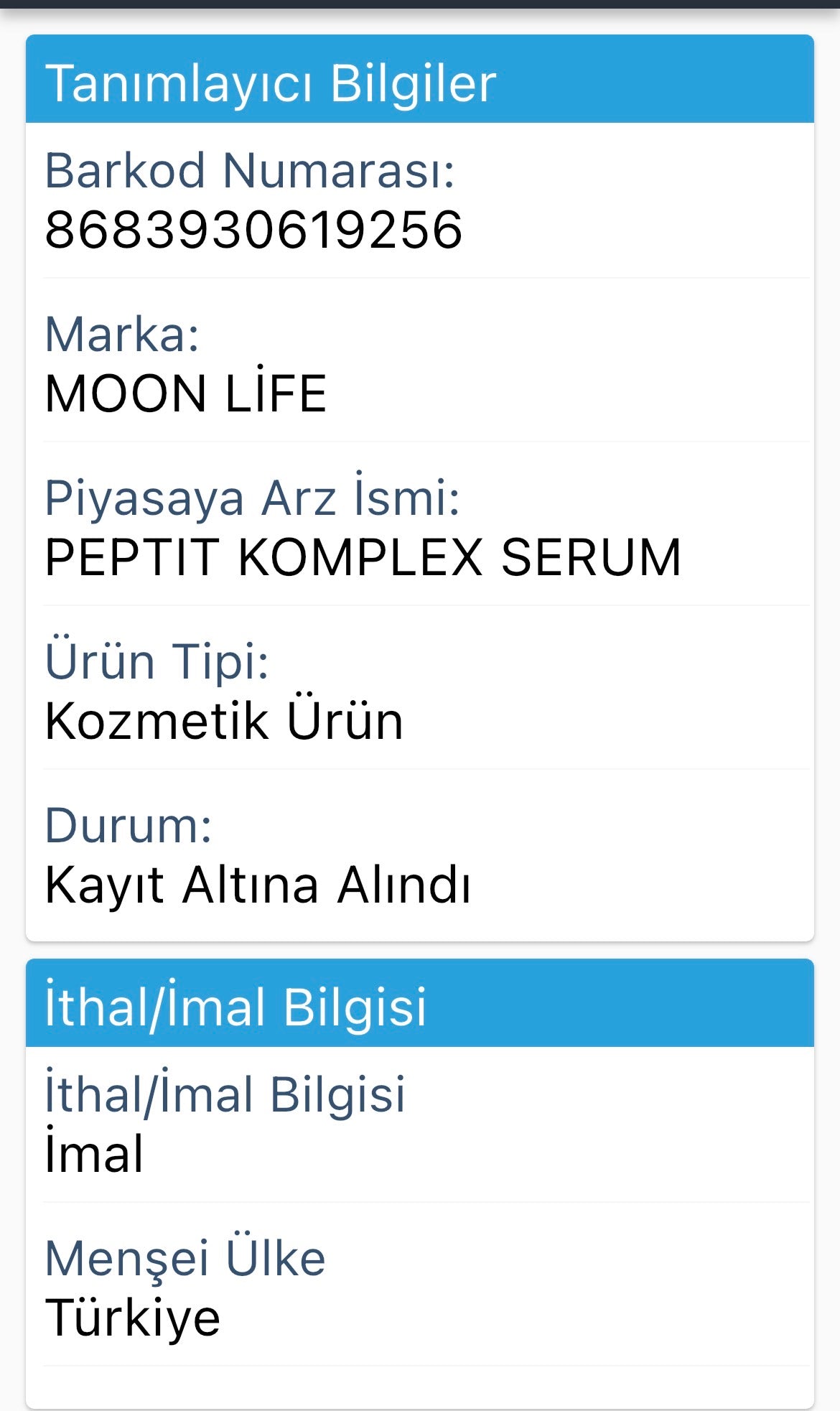 Moonlife Peptit Komplex Yaşlanma Karşıtı Serum 30 ml