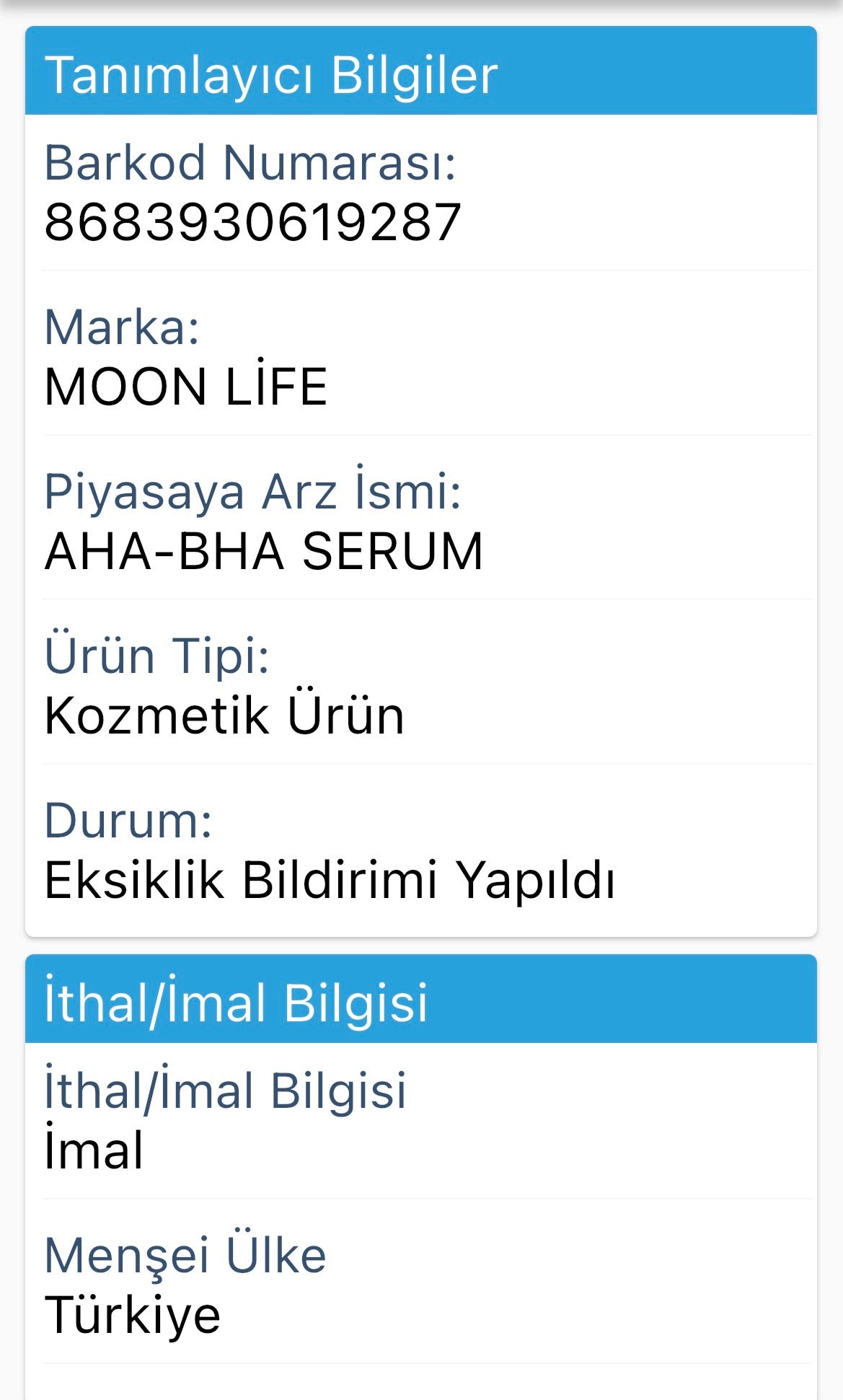 Moon Life AHA %15 + BHA %2 Gözenek ve Cilt Bakım Serumu 30 ml