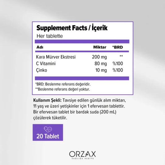 Orzax Efervit Sambucus Nigra 20 Efervesan TB