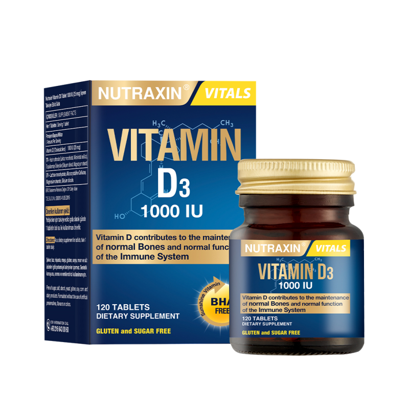 Nutraxin Vitamin D3 1000 IU 120 Tablet