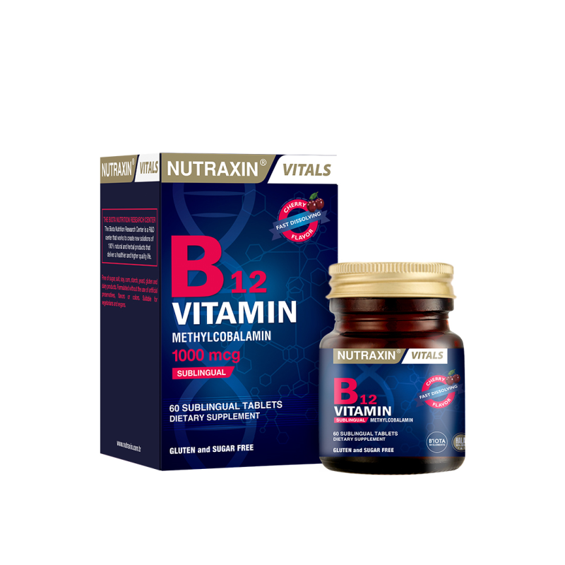 Nutraxin B12 Vitamin 1000 mcg Dil Altı 60 Tablet