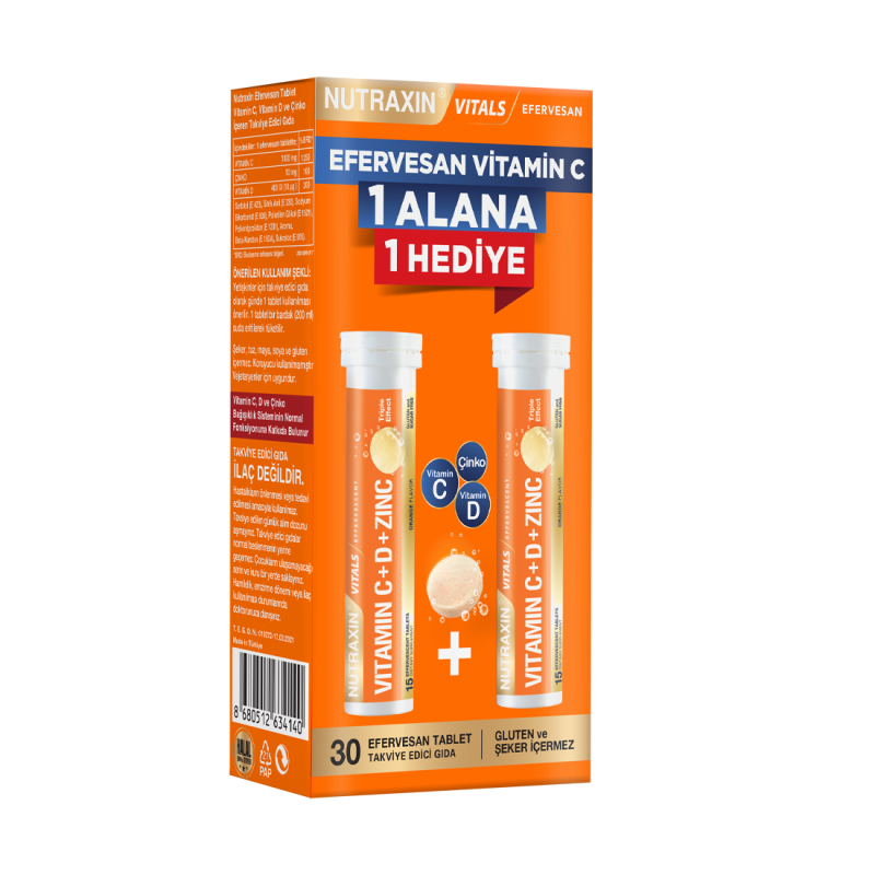 Nutraxin Efervesan C Vitamini Kofre 1+1 Hediyeli