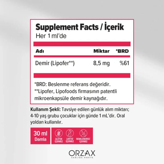 Orzax Ocean Microfer 30 ml Oral Damla