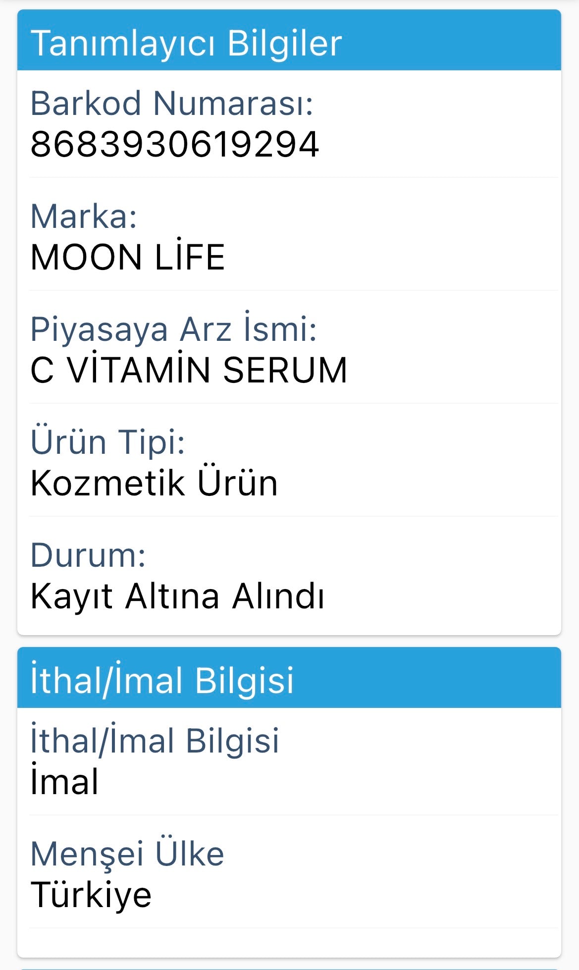 Moonlife Cilt Serumu C Vitamini Niacinamid Arbutin 30 ml