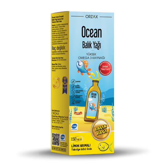 Orzax Ocean Limon Aromalı Balık Yağı 150 ml