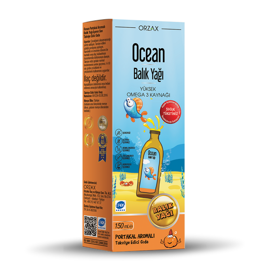 Orzax Ocean Portakal Aromalı Balık Yağı 150 ml