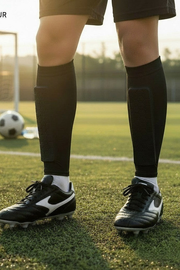 CNNFARMA siyah EVA dolgulu, petek desenli, esnek ve hafif futbol tekmeliği.