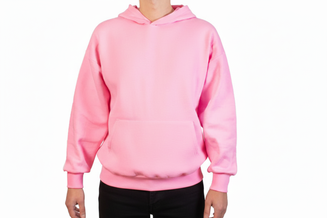 Kapşonlu Pembe Sweatshirt - Siyah Pantolon