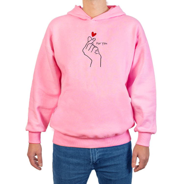 Kapşonlu Pembe Sweatshirt- Özel Baskı