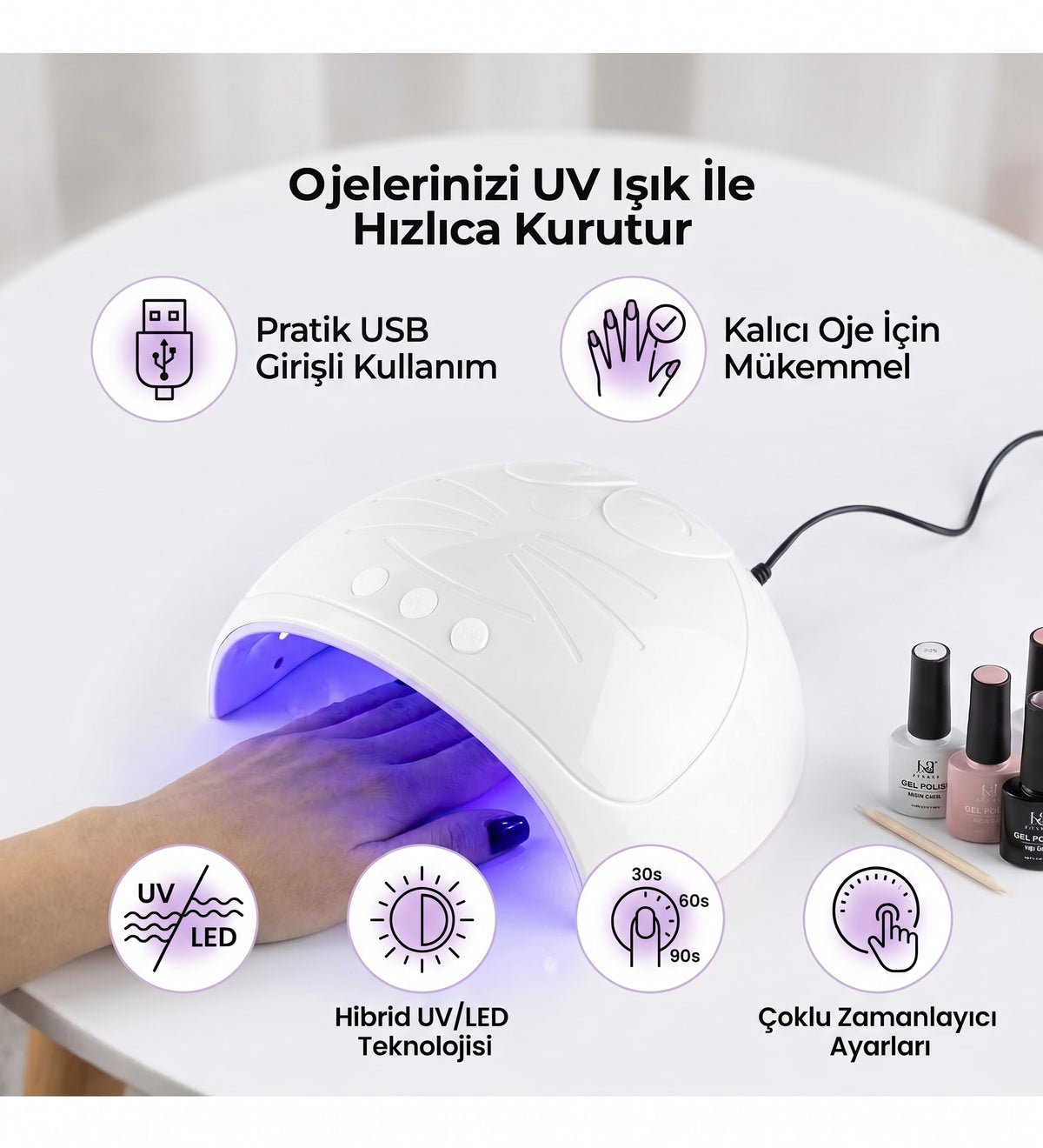Oje Kurutma Makinesi-Beyaz