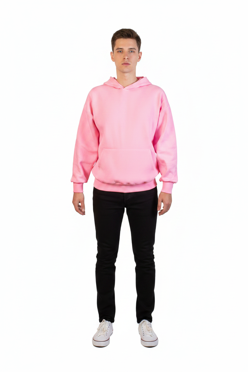 Pembe Kapşonlu Sweatshirt