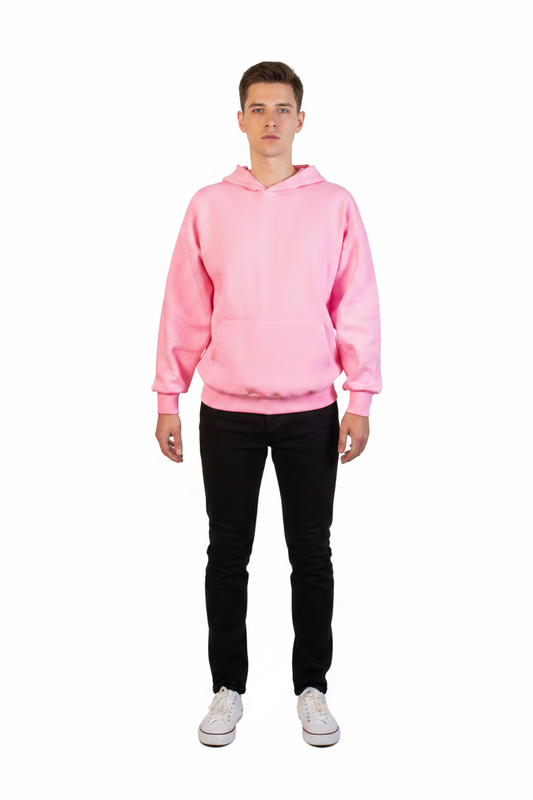 Pembe Kapşonlu Sweatshirt